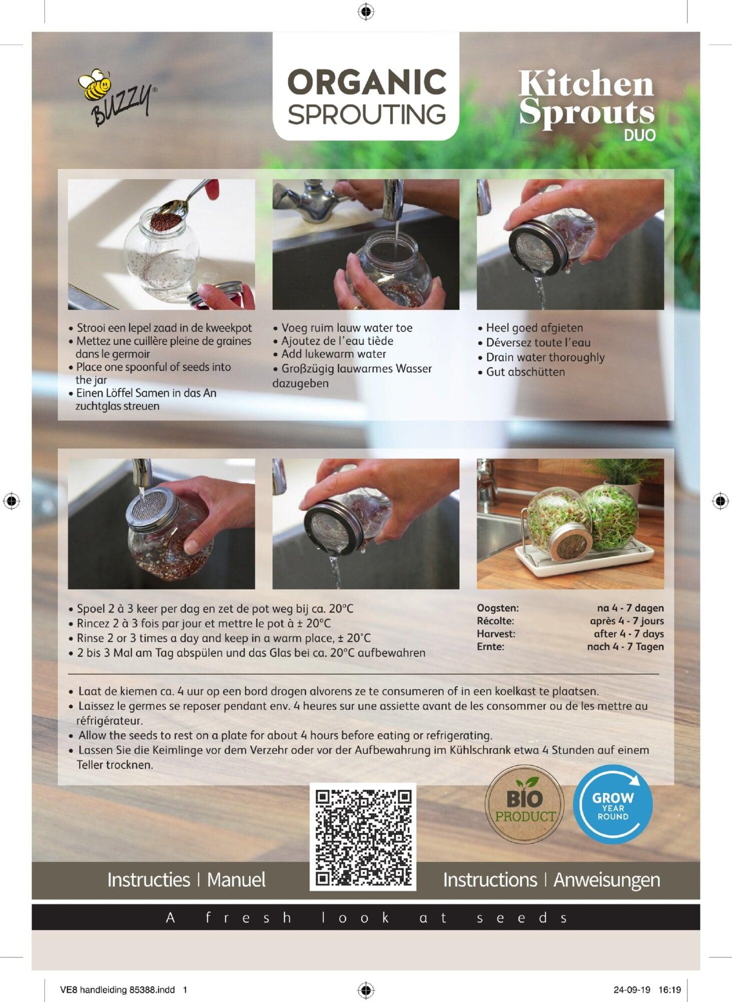 Organic Sprouting Duo pot met schaal - Parrot and Bird Supplies