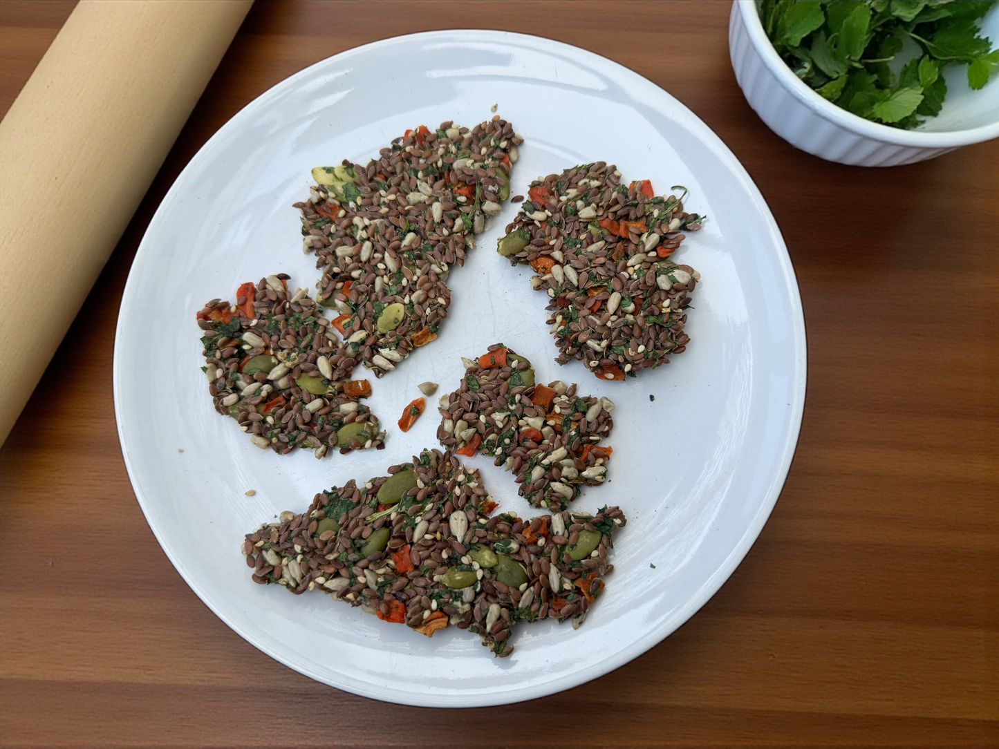 Lijnzaad snacks   Spinazie wortel