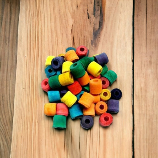 48 Small Wood Bobins Mix Color