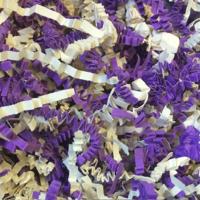 Papieren sliertjes gemengd Ivory Purple