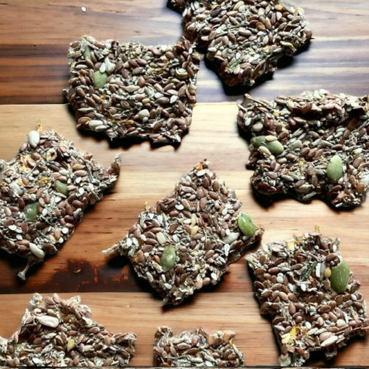Flaxseed snacks- Flowers and chia seeds